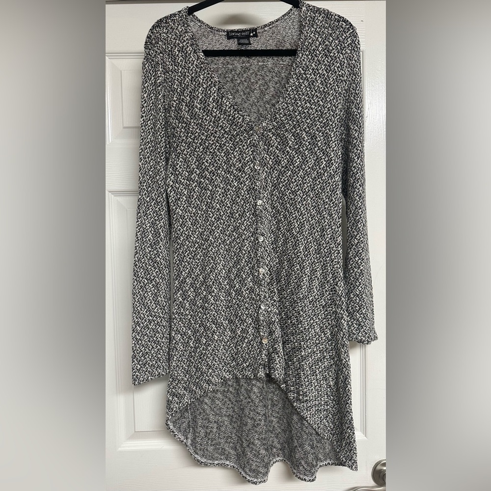 Living Doll Black and White Knit Cardigan
